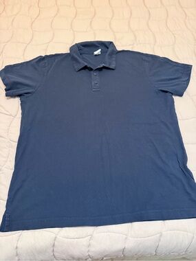 Reigning Champ Navy Blue Short-Sleeve Polo